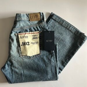 Armani Jeans Regular Waist Straight Thight Boot Leg Women Indigo Jeans Size: 29